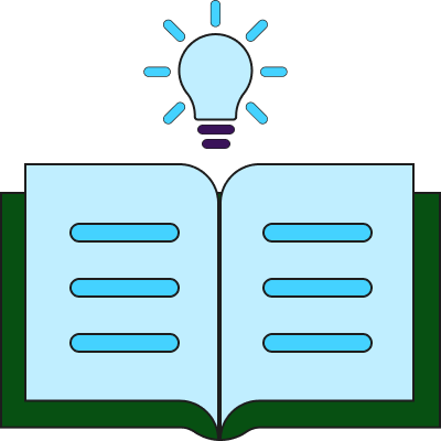 open book with lightbulb